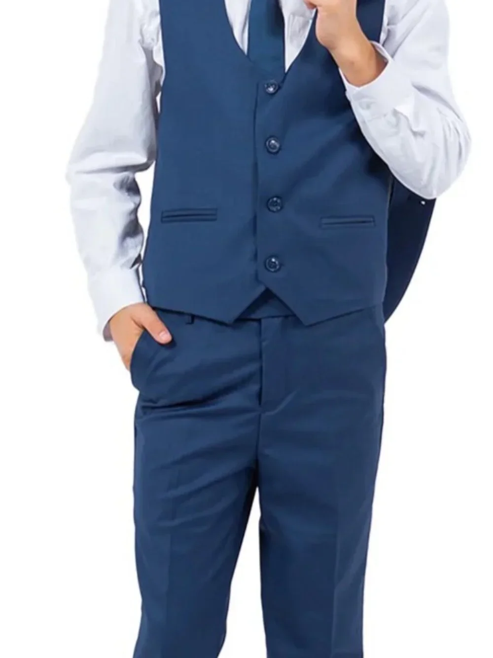 Boys Perry Ellis 3 Piece Suit Set in Indigo Blue. Jacket &, vest never worn.